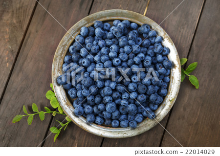 Fresh ripe blueberries outdoors 22014029