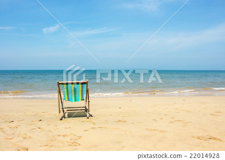 Deckchair, chair on the beach in sunshine day. Deckchair, chair on the beach in sunshine day. 22014928