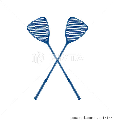 Two crossed fly swatters in blue design  22016177