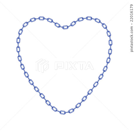 Blue chain in shape of heart  22016179