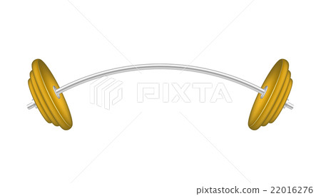 Barbell in silver and orange design  22016276