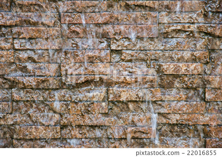 waterfalls rock wall in garden Background texture 22016855