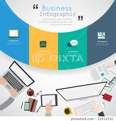 Flat design illustration of modern office - Stock Illustration ...