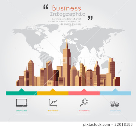 Modern building with business infographic Modern building with business infographic 22018193