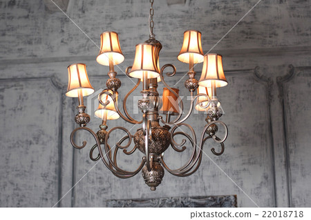 luxury chandelier in baroque interior  22018718