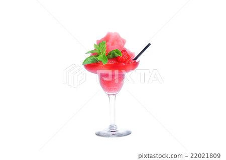 strawberry smoothie with mint and ice crumbs strawberry smoothie with mint and ice crumbs 22021809