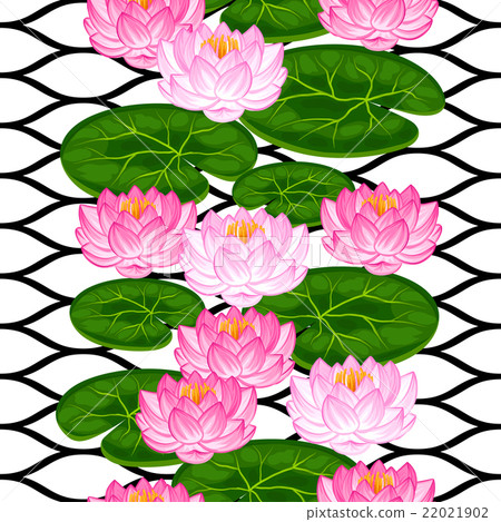 Natural seamless pattern with lotus flowers and 22021902