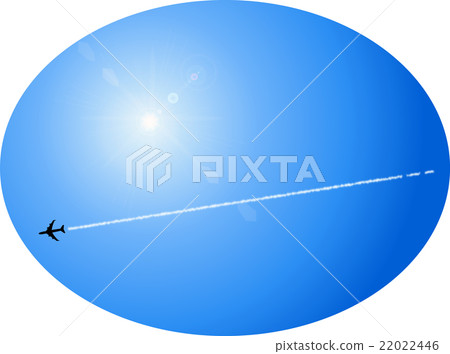 Blue sky and airplane cloud - Stock Illustration [22022446] - PIXTA