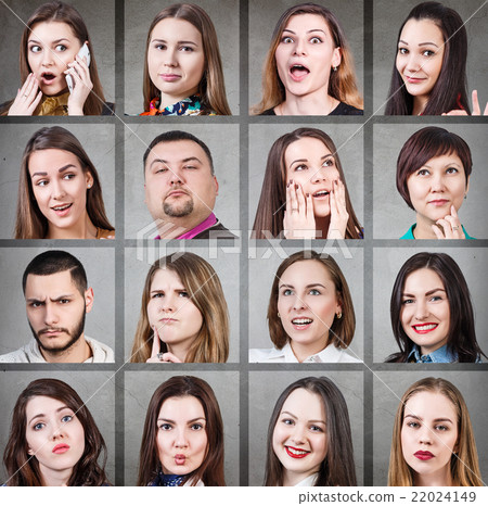 Collage of woman different emotions 22024149