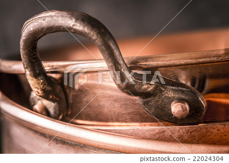 Copper pan on the blurred background Copper pan on the blurred background 22024304