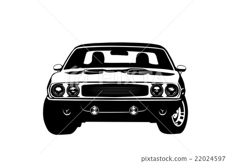 American muscle car legend silhouette - Stock Illustration [22024597 ...