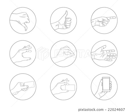 business hand gestures contour icon business hand gestures contour icon 22024607