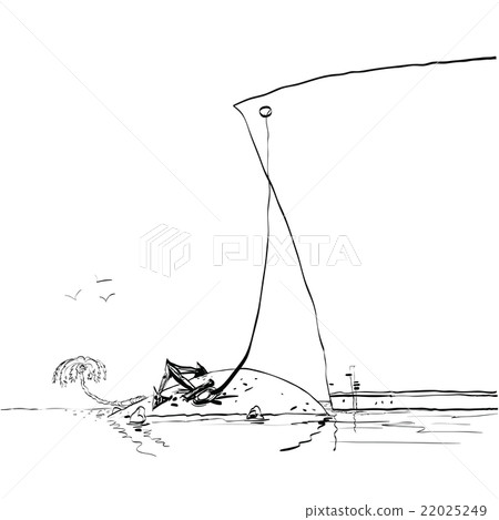 Passenger liner sailed to a tropical island 22025249