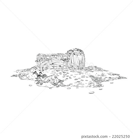 Pirate treasure gold coins 22025250