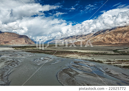 Nubra valley and river in Himalayas, Ladakh 22025772