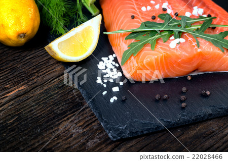 Salmon filet ready to cook. 22028466