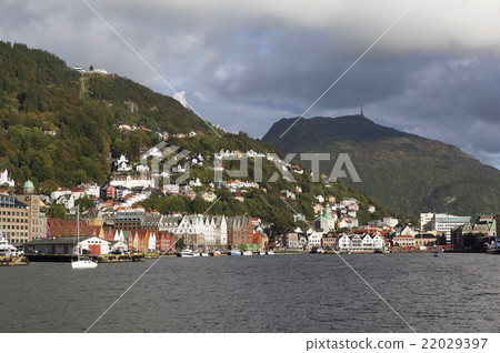 Bryggen - Hanseatic wharf in Bergen. Norway 22029397