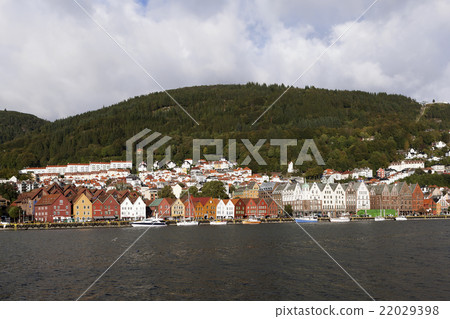 Bryggen - Hanseatic wharf in Bergen. Norway 22029398