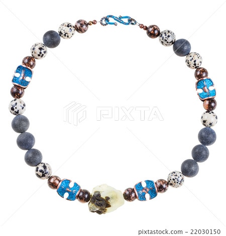 necklace from Prehnite, shungite, aplite gems 22030150