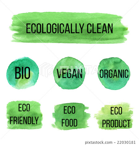 Vector natural organic icon, eco labels - Stock Illustration [22030181 ...