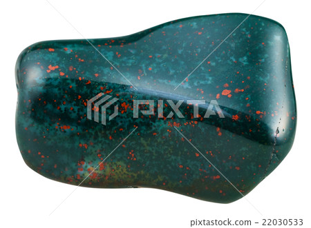 pebble of heliotrope (bloodstone) isolated pebble of heliotrope (bloodstone) isolated 22030533