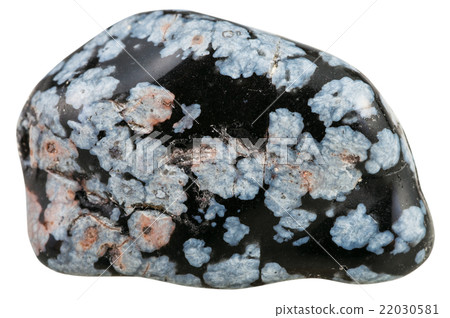 pebble of Gray snowflake obsidian gemstone pebble of Gray snowflake obsidian gemstone 22030581