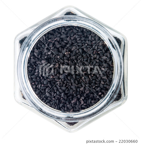 Nigella or Black cumin over white background 22030660