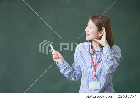 Female teacher / blackboard Female teacher / blackboard 22030754