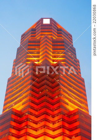 Red futuristic skyscraper 22030868