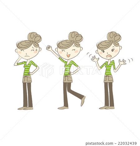 Women of various facial expressions and poses Women of various facial expressions and poses 22032439