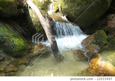 A mountain stream in the source area of the Kiso River A mountain stream in the source area of the Kiso River 22033497