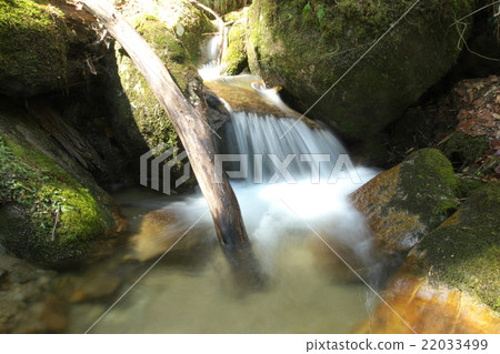 A mountain stream in the source area of the Kiso River A mountain stream in the source area of the Kiso River 22033499
