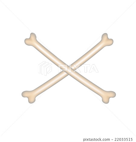 Two crossed bones isolated on white background - Stock Illustration ...