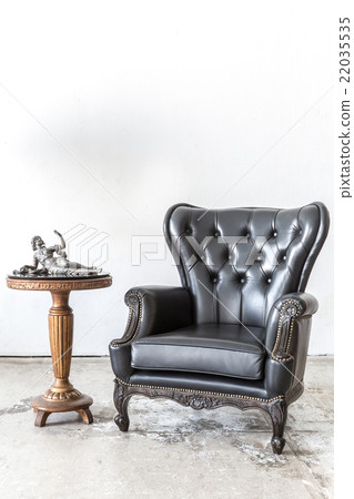 Retro leather chair with cabinet 22035535