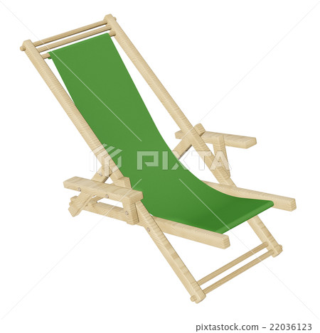 Wooden beach deck chair isolated on white Wooden beach deck chair isolated on white 22036123