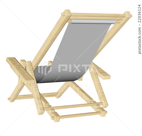 Wooden beach deck chair isolated on white Wooden beach deck chair isolated on white 22036124