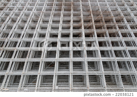 Stacked rebar grids at the construction site Stacked rebar grids at the construction site 22038121