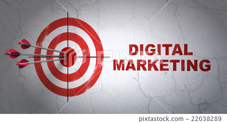 Marketing Concept: Target And Digital Marketing On - Stock Illustration 