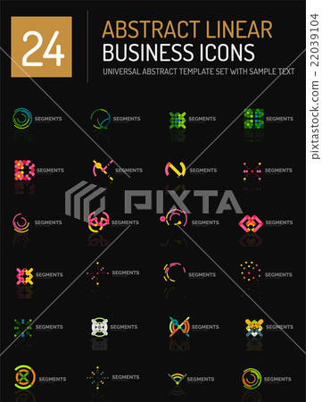 Abstract thin line business icons Abstract thin line business icons 22039104