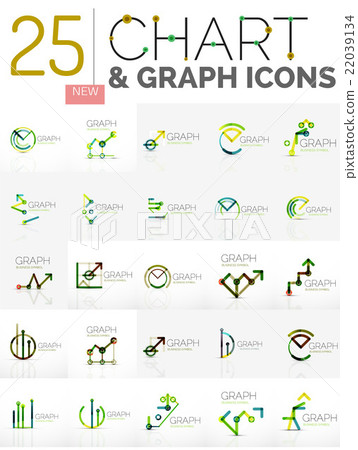 Collection of chart logos - Stock Illustration [22039134] - PIXTA