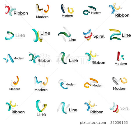 Set of abstract ribbon logo icons - Stock Illustration [22039163] - PIXTA