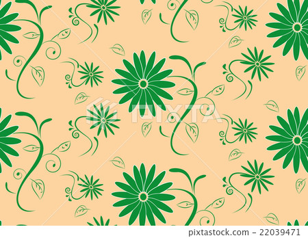 seamless floral pattern on brown background - Stock Illustration ...
