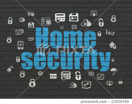 Privacy concept: Home Security on wall background Privacy concept: Home Security on wall background 22039769