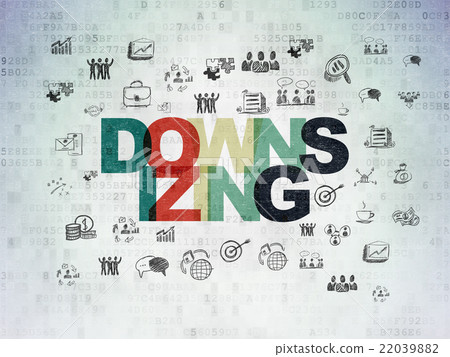 Business concept: Downsizing on Digital Data Paper Business concept: Downsizing on Digital Data Paper 22039882