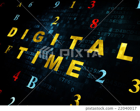 Time concept: Digital Time on Digital background 22040017