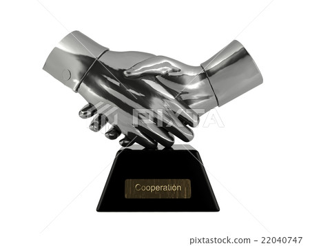 Cooperation trophy isolated on white background 22040747