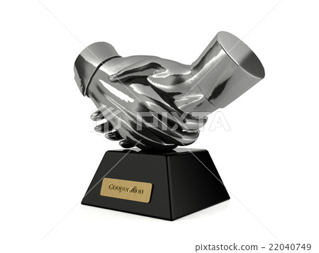 Cooperation trophy isolated on white background 22040749