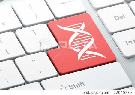 Science concept: DNA on computer keyboard Science concept: DNA on computer keyboard 22040779