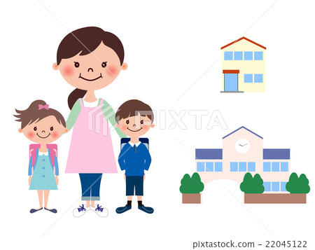 男女兒童保育幼兒園老師以及男女的小學生 22045122