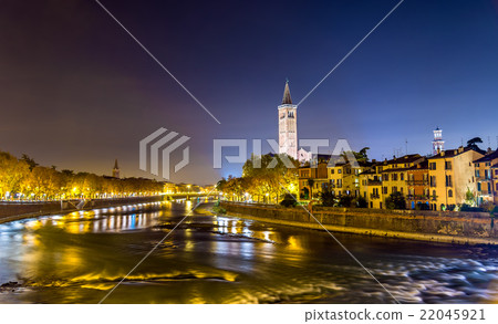 Verona over the Adige river - Italy, Veneto 22045921